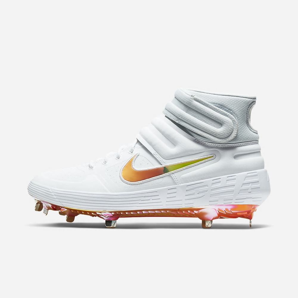 Crampon Baseball Nike Alpha Huarache Elite 2 Mid Blanche 3128-067 White/Magma Orange/Pure Platinum/Laser Orange Femme | AFX-28910726